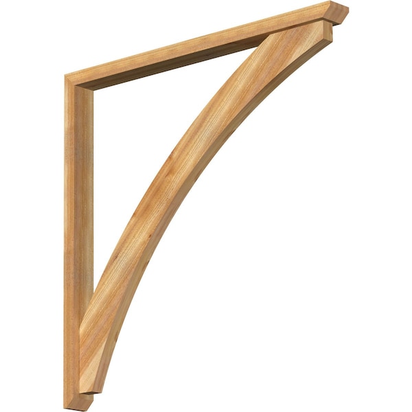 Ekena Millwork Thorton Slat Rough Sawn Bracket w/ Offset Brace, Western Red Cedar, 4"W x 48"D x 48"H BKT0402X48X48THR06RWR - main